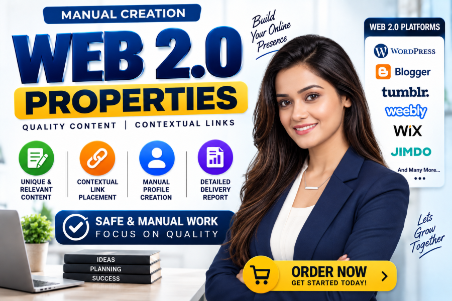500 Manually Create High Quality Web 2.0 Properties With Unique Content