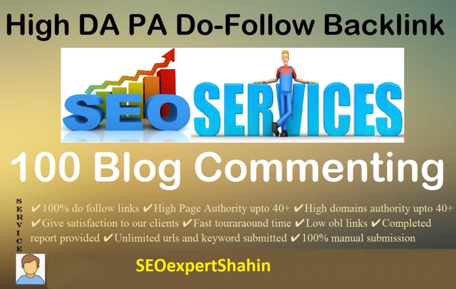 I will do 100 dofollow blog commenting high da pa backlinks