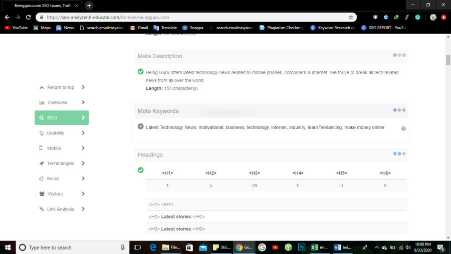 I will write seo analysis report for your website and i will search high search keywords for your w