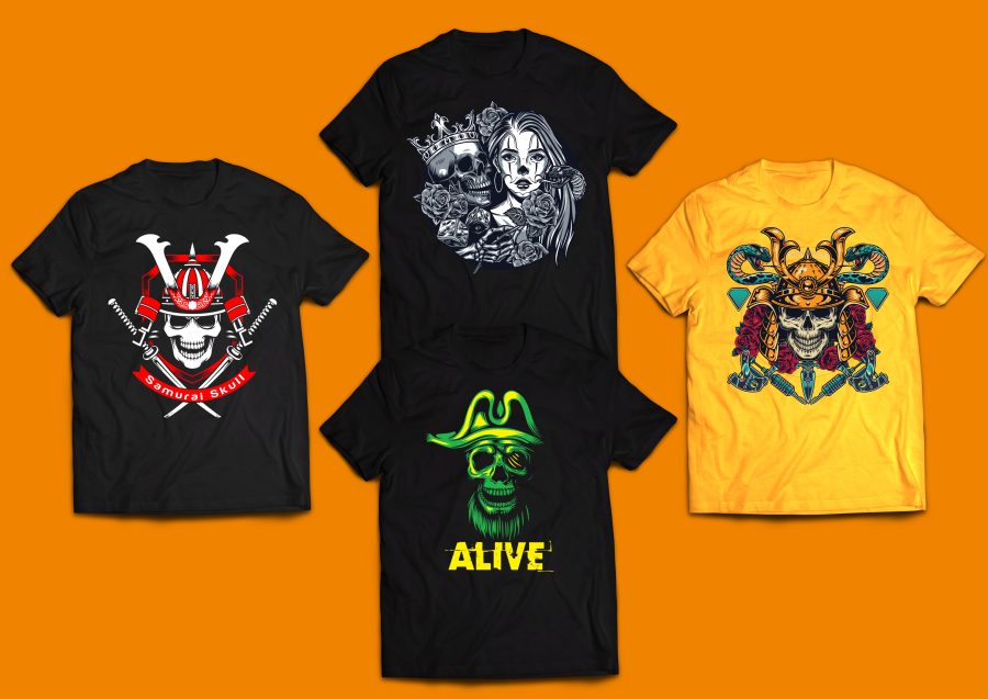 I will create professional amazing eye catching pod tshirt design bulk superfast