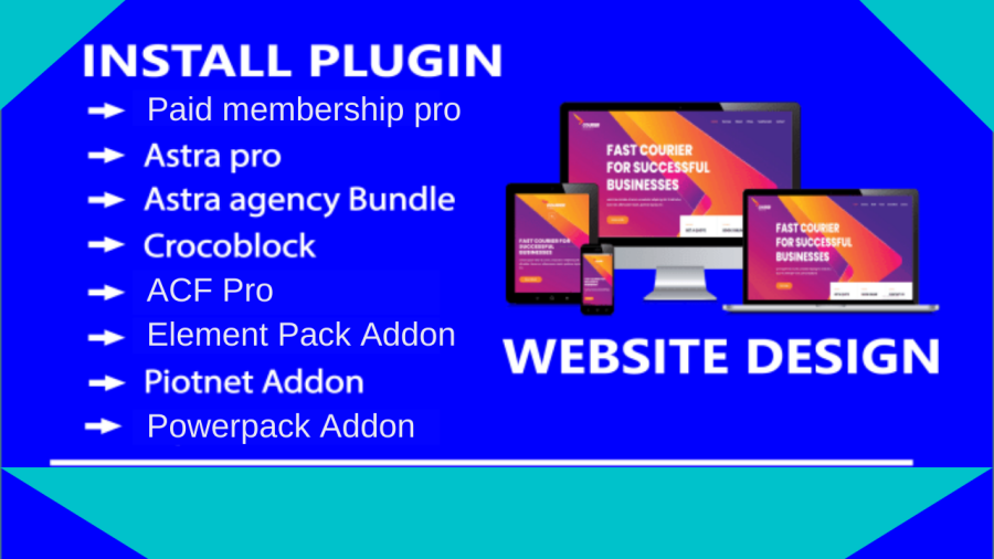 I will install Element Pack, Astra Agency, Crocoblock, ACF Pro, and PowerPack for Elementor