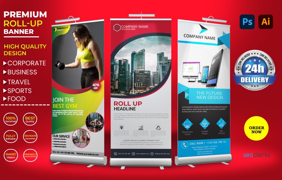 I will design premium roll up banner for business, corporate and travel within 24 hours