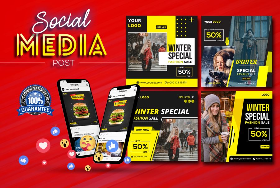 I will design 8 visually appealing posts and ads for online platforms.