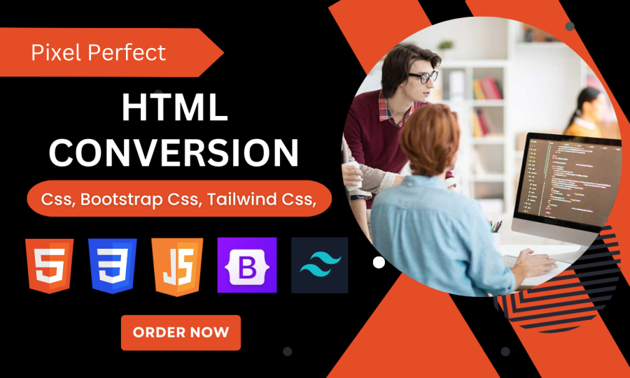 convert figma, xd, PSD to HTML CSS bootstrap and tailwind