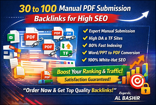 30 to 100 Manual PDF Submission Backlinks for High SEO