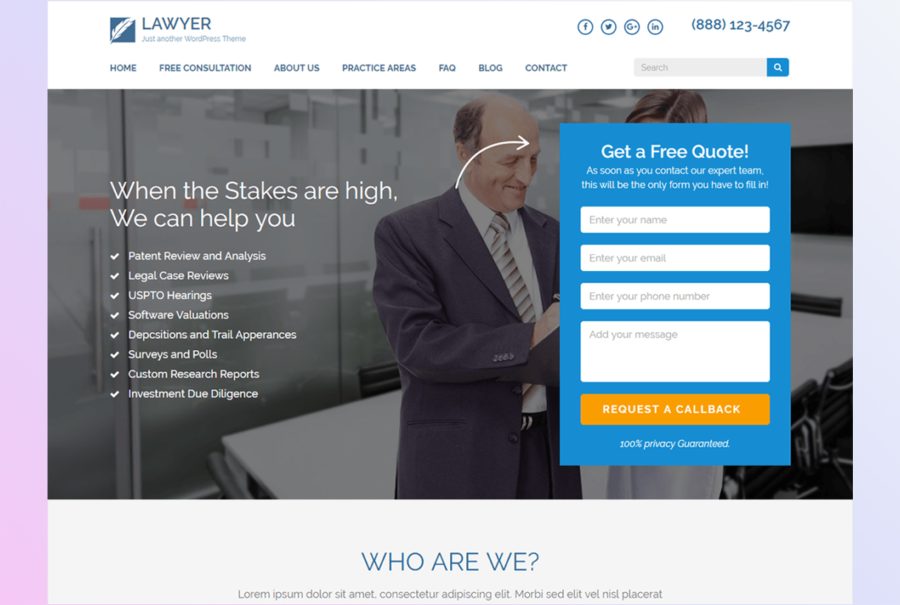 wordpress landing page with elementor pro