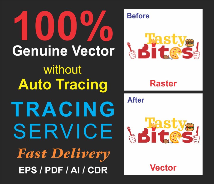 I will redraw, tracing, logo redraw, raster to vector, modify