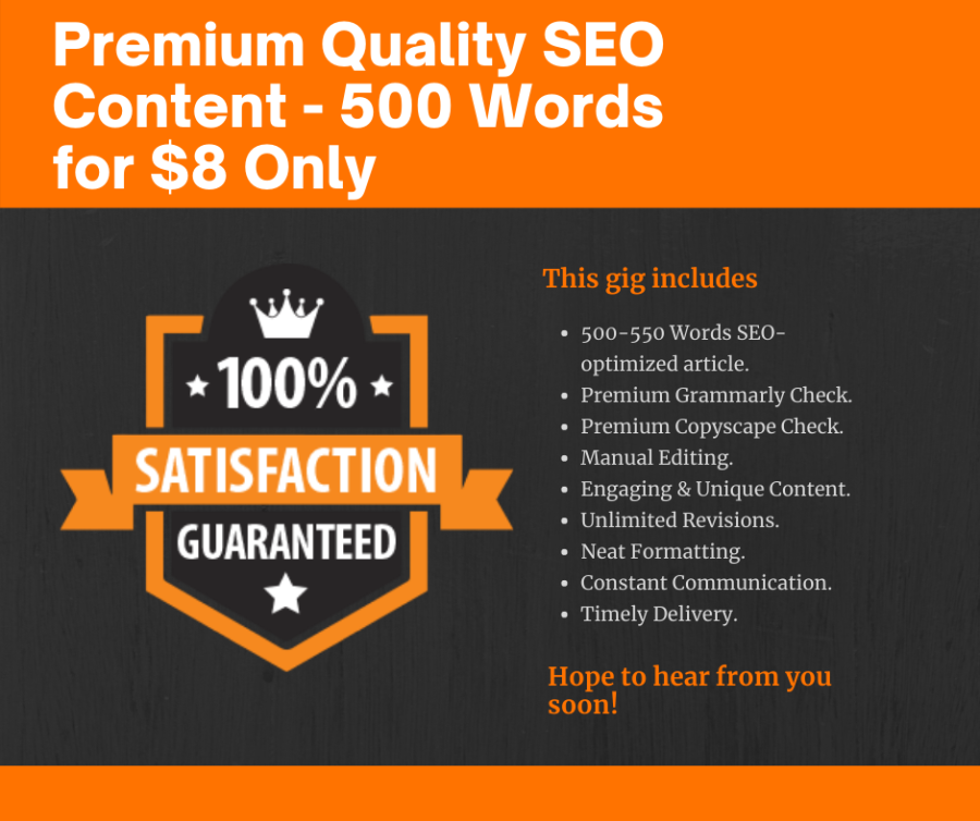 Premium Quality SEO Content - 500 Words
