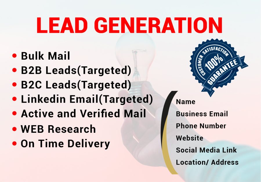 I will do lead generation to targeted person or company by web scraping. 
