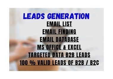 Are you looking for a B2B lead? I can help you with valid lead as per demand.