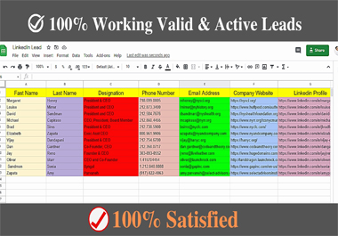 I will do b2b linkedin lead generation, email list building With Sales navigator and web research