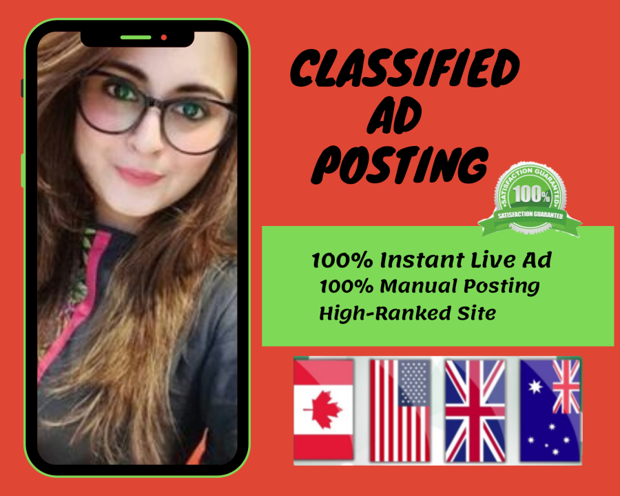 I Will Provide 100 Manual Classified USA Ads Posting for Google rank. 