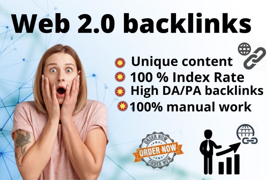 I will create manually 20 high authority Web 2.0 Backlinks to boost your site. 