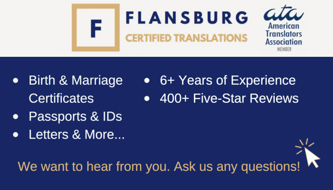 I will provide you a certified spanish to english translation or vice versa