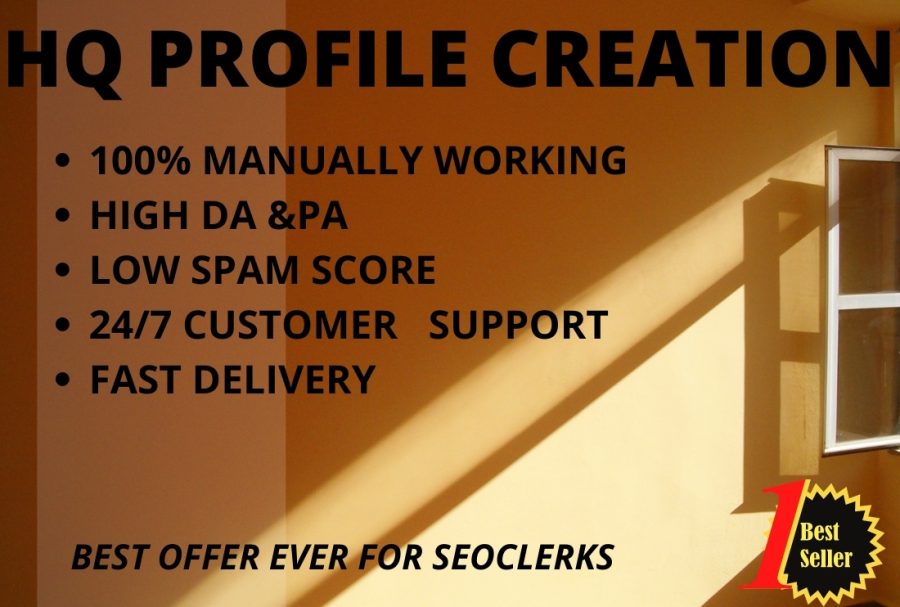 : I will create 100 profile backlinks in high authority site