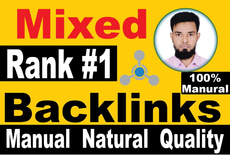 Manual 30 Mixed DA 90+ Backlinks permanent link building must rank 