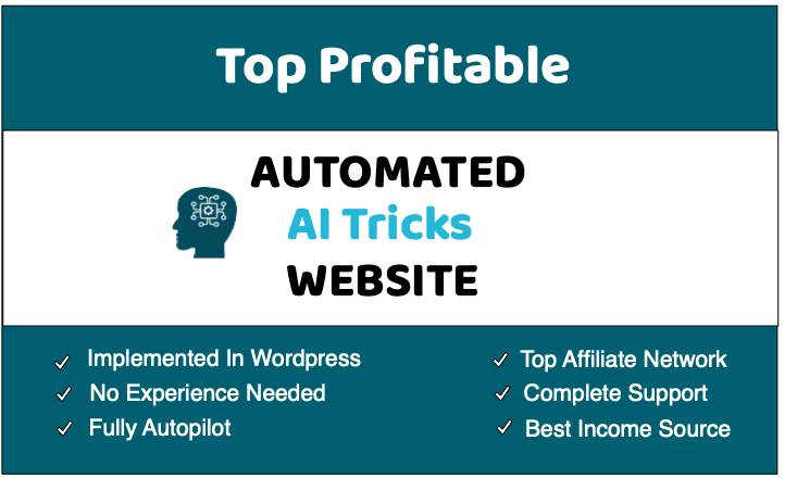 I will design fully automated AI tricks website for income source