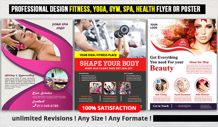 I will design professional fitness yoga gym flyer or poster