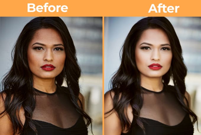 I will do 2 image retouching , portrait, skin and images editing
