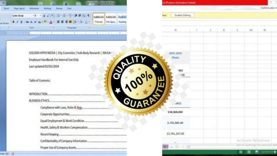 I will convert data in ms word and excel sheet