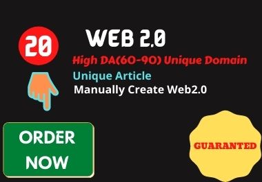 I will do 20 High Authority Web2.0 Do follow Backlinks For Ranking Your Blog