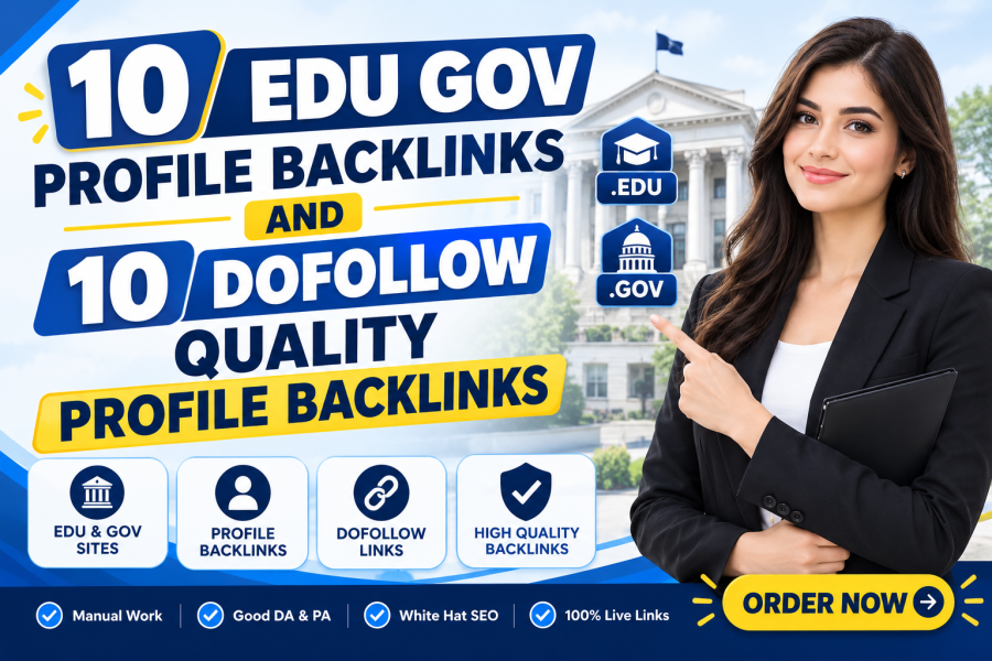 10 EDU GOV Profile Backlinks and 10 Dofollow Quality Profile Backlinks