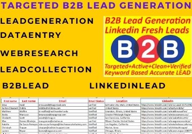 I will do targeted b2b lead generation from linkedin ,web research