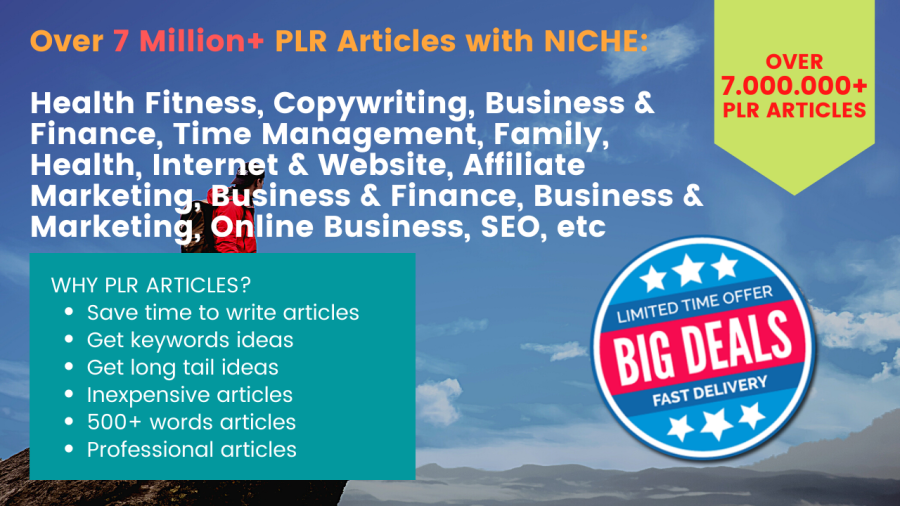 I Will Give 7.000.000+ PLR Articles for Mix Niche + Bonuses (eBooks, Training Videos & Audios)