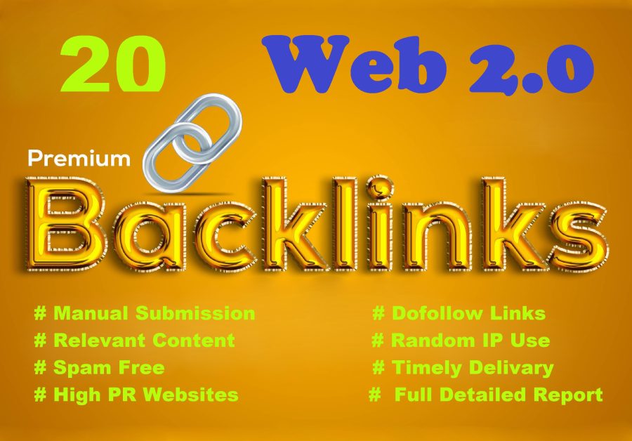 I will provide 20 premium web 2 0 backlinks to boost your ranking