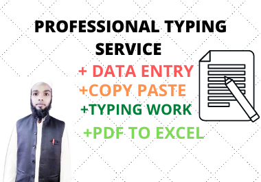 I will do data entry, copy paste, excel work for you
