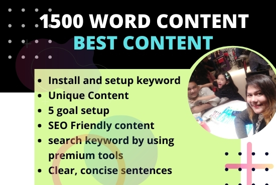 I will write manually up to 1500 word content with any keyword 