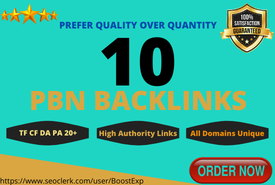 Create 10 Permanent PBN Backlinks on High Metrics Domains 