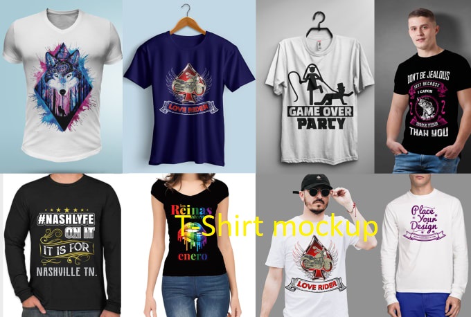 I will design professional, unique and typography T-shirt and T-shirt mockup