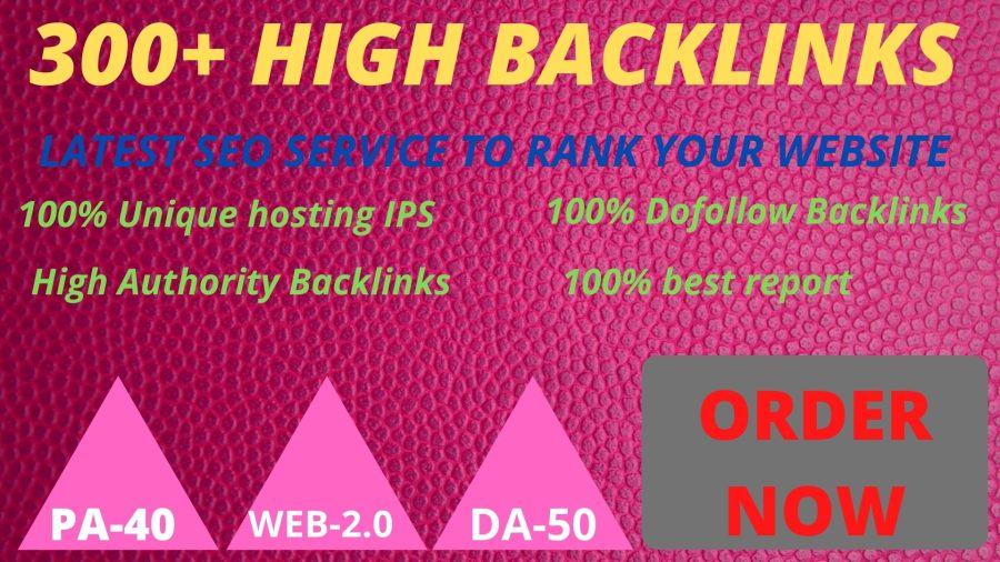 Get powerful 300+ pbn backlinks with high DA /PA on your homepage with a unique website. 