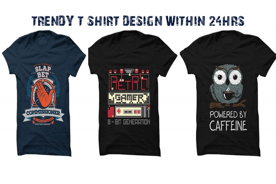 I will design Trendy Tshirt design within 24HRS