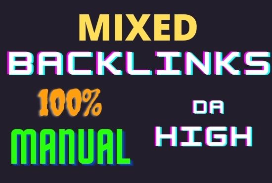 50 Mixed dofollow backlinks manual permanent high da natural link building