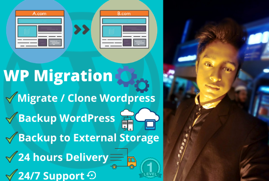 I will clone, migrate, transfer, move or backup wordpress Sites