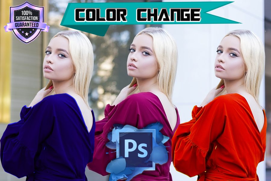 I will Change Dress, Logo, Bike, T-shirt and hair color change in Photoshop