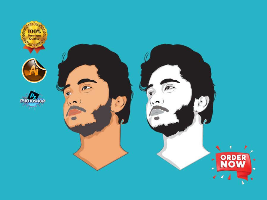 I will create minimal art, vector portrait art and detail professional illustration