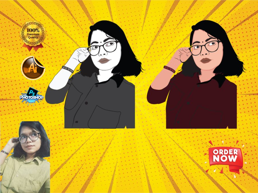 I will create minimal art, vector portrait art and detail professional illustration