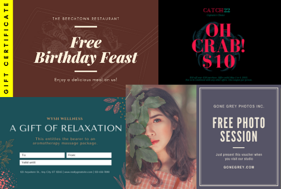 I Will Design Amazing Gift Voucher, Gift Coupon, Gift Certificate For Your Business