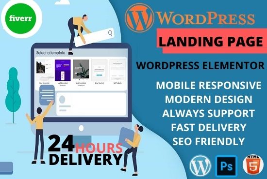 I will design modern responsive wordpress landing page