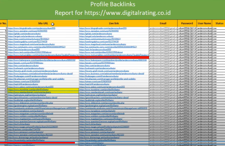  I will do 55 High Authority Profile Backlinks Manually for you