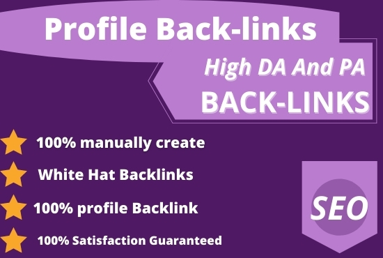  I will do 55 High Authority Profile Backlinks Manually for you