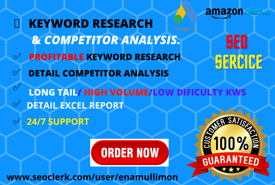 I will do keyword research and competitor analysis for your SEO plan.
