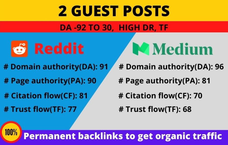 Publish +2 guest posts in high DA site to promote your website + business