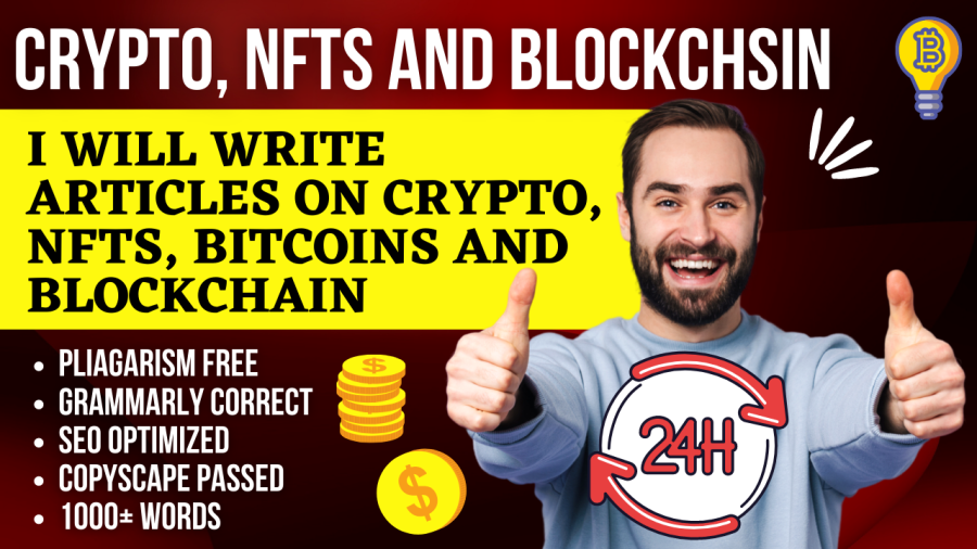 I will write content on crypto, nfts, bitcoins and blockchain as Professional Content Writer
