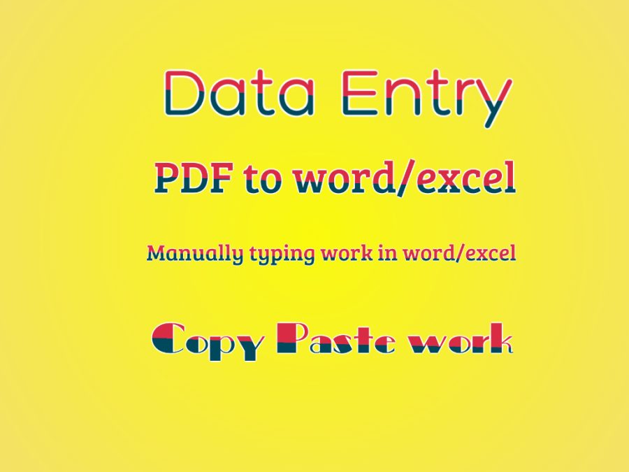 I will do fastest data entry internet research PDF to word/excel Image to word/excel in on day 