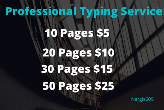 I will do professional typing job, data entry work, PDF to word for you