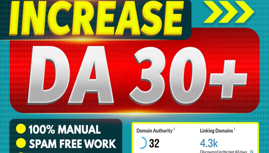 I will increase your website moz da to 30 plus